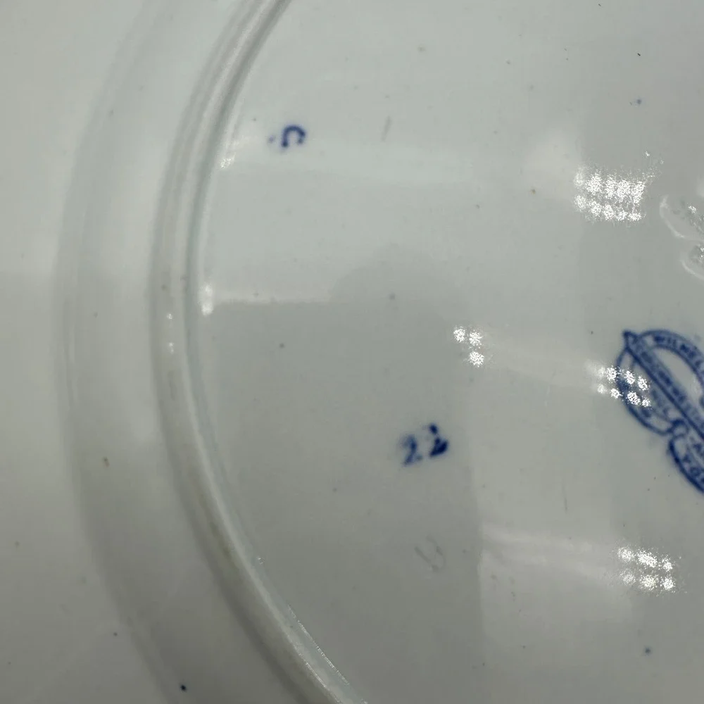 B.W.M. & Co Siam Blue Transferware Plate Cauldon Place England Wilhelm & Graef